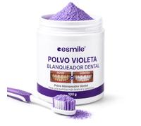 esmile Polvo Blanqueador Morado V34, Tarro Grande de 100 g | Más del triple que el tarro de 30 g, misma fórmula con pigmento V34, carbonato de calcio y xilitol.