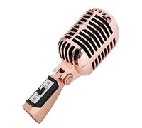 ESmoda Micrófono clásico clásico con cable Micrófono vocal dinámico para karaoke de rendimiento (dorado)