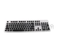 ESmoda Teclas redondas retro de 104 teclas de doble lente para teclado mecánico retroiluminado, teclas redondas negras