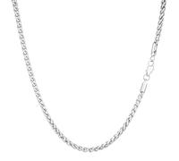 Esmoly Cadena de trigo de 2/3 mm para hombre, collar de acero inoxidable 316L para hombre, cadena de hip-hop, regalos para hombres y niños, 40.6 a 61.0 cm, 3mm/20inches, Metal, Sin piedra preciosa