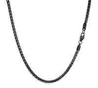 Esmoly Cadena de trigo de 2/3 mm para hombre, collar de acero inoxidable 316L para hombre, cadena de hip-hop, regalos para hombres y niños, 40.6 a 61.0 cm, 2mm/18inches, Metal, Sin piedra preciosa