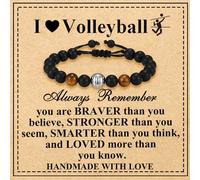 Esmoly Pulsera Hombre Piedra Natural Pulseras Fútbol/Baloncesto/Voleibol/Tenis/Béisbol Regalos para Hombre Chico (Voleibol)