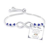 Esmoly Pulsera Mujer Infinity Bracelet Brazalete Plata con 5A Circonia y 12 tipos de Piedras Naturales Ajustable Regalos Originales Para Mujer Niña (09)