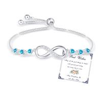 Esmoly Pulsera Mujer Infinity Bracelet Brazalete Plata con 5A Circonia y 12 tipos de Piedras Naturales Ajustable Regalos Originales Para Mujer Niña (12)