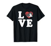 Esmoquin Cat Love Spelled out with Heart Graphic Camiseta