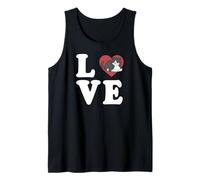Esmoquin Cat Love Spelled out with Heart Graphic Camiseta sin Mangas
