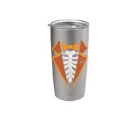 Esmoquin esqueleto costilla jaula divertida fiesta de Halloween huesos mexicanos Vaso térmico de acero inoxidable de doble pared