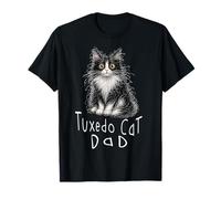 Esmoquin Gato Papá Doodle Gatos Amante Dibujado A Mano Arte Caótico Camiseta