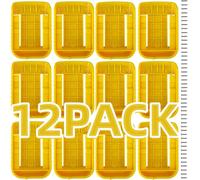esmusssein Soporte de montaje compatible con batería DeWalt 18V 54V XR amarillo, paquete de 12 (con 36 tornillos, sin batería)