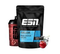 ESN ISOCLEAR Whey Isolate Protein Powder, Cereza fresca, 1000 g, Proteinlimo con delicioso sabor afrutado, Whey claro - made in Germany