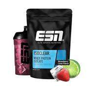 ESN ISOCLEAR Whey Isolate Protein Powder, lima fresa, 1000 g, lima proteica con sabor afrutado y delicioso, suero claro - made in Germany