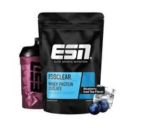 ESN ISOCLEAR Whey Isolate Protein Powder, Té helado de arándanos, 1000 g, limonada de proteínas con un sabor afrutado y delicioso, suero de leche claro - made in Germany