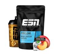 ESN ISOCLEAR Whey Isolate Protein Powder, Té helado de mango y melocotón, 1000 g, limonada de proteínas con un sabor afrutado y delicioso, suero de leche claro - made in Germany