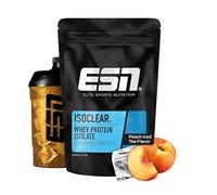 ESN ISOCLEAR Whey Isolate Protein Powder, Té helado de melocotón, 1000 g, lima proteica con sabor afrutado y delicioso, suero claro - made in Germany