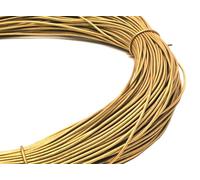 esnado Cordón de cuero redondo - 1,5 mm x 5 metros, oro | cuero auténtico | curtido vegetal | ideal para joyas y pulseras, trenzado, manualidades, decoración, bricolaje, medieval, LARP