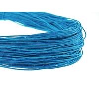 esnado Cordón de cuero redondo - 1,5 mm x 50 metros en rollo, malla azul | piel auténtica | curtido vegetal | ideal para joyas y pulseras, trenzado, manualidades, decoración,