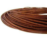 esnado Cordón de piel redondo - 1,5 mm, marrón natural, 10 metros, piel auténtica, curtida vegetal, ideal para la fabricación de joyas y pulseras, manualidades o decoración, bricolaje, medieval
