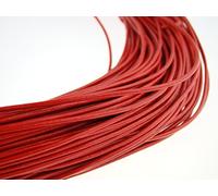 esnado Cordón de piel redondo - 1,5 mm Rojo - 50 metros en rollo | Piel auténtica | curtido vegetal, ideal para la fabricación de joyas y pulseras, manualidades o decoración, bricolaje, medieval
