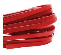 esnado Correa de piel plana de 10 mm x 2 mm | Color: rojo | Longitud: 5 metros - curtido vegetal - para joyas y proyectos creativos