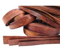 esnado Correa de piel plana para bricolaje | ancho: 20 mm; grosor: aprox. 2,5 mm - marrón antiguo - 5 metros | cuero genuino - curtido vegetal | fabricación de pulseras, joyas medievales