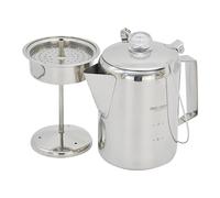 Esncddym Cafetera para Camping, Cafetera para Fogata - Percoladores Estufa Para Acampar Acero Inoxidable | Cafetera para acampar para grupos, capacidad para 9 tazas para acampar al aire libre