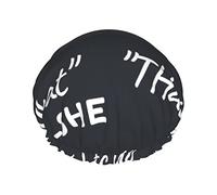 Eso es lo que ella dijo Gorro de ducha Mujeres Gorros de pelo largo reutilizables Gorro de ducha de baño de doble capa ajustable para mujeres Niños Adecuado para todas las longitudes