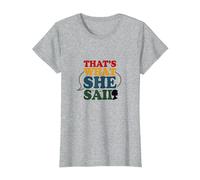 Eso es lo Que Ella Dijo Retro Divertido Cita Burbuja de discurso Camiseta, Mujer, Gris Jaspeado, M