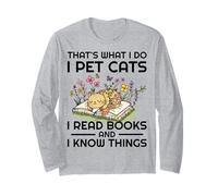 Eso es lo que hago Acaricio gatos Leo libros y sé cosas Manga Larga