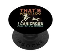 Eso es lo Que Hago Canicross y sé Cosas Que corren Perros PopSockets PopGrip Adhesivo