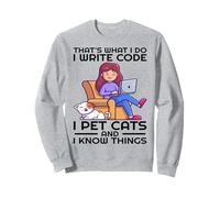 Eso es lo que hago Escribo código Acaricio gatos y sé cosas Sudadera