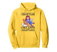 Eso es lo que hago Escribo código Acaricio gatos y sé cosas Sudadera con Capucha