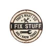 Eso es lo que hago - I Fix Stuff Letrero de metal para garaje, letreros de garaje de metal 3D vintage, divertidos letreros de pared con temática mecánica para garajes, adorno de taller (L)