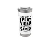 Eso es lo que hago Juego videojuegos y sé cosas Vaso térmico de acero inoxidable de doble pared