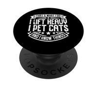 Eso es lo Que Hago Levanto Peso I Acariciar Gatos y sé Cosas PopSockets PopGrip Adhesivo