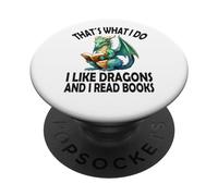 Eso es lo Que Hago me Gustan los Dragones y Leo Libros, Dragón PopSockets PopGrip Adhesivo