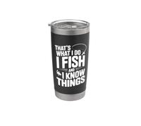 Eso es lo que hago Pesco y sé cosas Pesca Humor Vaso térmico de acero inoxidable de doble pared