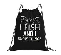 Eso Es Lo Que Hago. Pesco Y Sé Cosas. Unisex Bolsa De Gimnasio Gran Capacidad Mochilas Deportiva Con Cordón Bolsa De Deporte Para Natación Yoga Playa