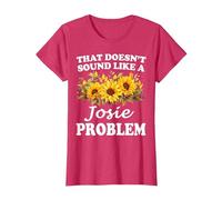 Eso no Suena como una Chica Girasol Problema Josie Camiseta, Mujer, Rojo Jaspeado, 3XL