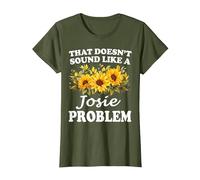 Eso no Suena como una Chica Girasol Problema Josie Camiseta, Mujer, Verde Oliva, 3XL