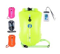 Esoes Bolsa seca de boya de natación con funda para teléfono y correa ajustable, impermeable, inflable, 20 L, para agua abierta, kayak, canoa, pesca, rafting, Amarillo, moderno