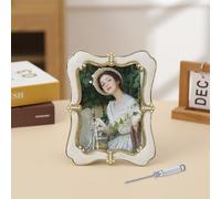 Esoes Marco de fotos vintage de 6 x 4 pulgadas con destornillador, marcos de fotos antiguos grandes con parte frontal de cristal, exhibición de fotos ornamentada, colgante de pared de mesa, ideas de