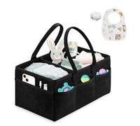 Esoes Organizador de pañales para pañales, carrito de pañales para bebés, cesto de la canasta de almacenamiento de guardería para toallitas para bebés (Negro)