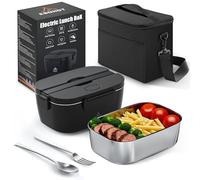 ESOHOT Fiambrera Electrica,120W Taper Electrico para Comida Calentamiento Ultrarrápido 3 en 1 Lonchera Electrica Trabajo 12V/24V/230V Para Viajes, Trabajo, Coche, Camión (1,5L)