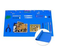 Esoldnic Alfombrilla de soldadura extra grande de 27.6 x 15.7 pulgadas, resistente al calor a 500.0 °C, alfombrilla de reparación grande para reparación de teléfonos electrónicos, laptop, pistola de