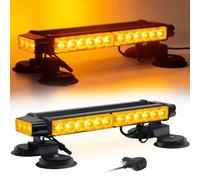 Esoldnic Barra de luz LED estroboscópica intermitente, 30 LED de doble cara, ámbar Beracon, baliza magnética intermitente de peligro de emergencia con soportes magnéticos para camión quitanieves,