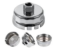 Esoldnic Llave de filtro de aceite de 64 mm, 14 flautas, 901-C, herramienta de extracción de filtro de aceite compatible con Toyota Corolla Matrix Prius Auris Lexus CT200h, iM, iQ, xD (plata