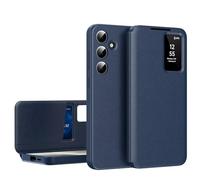 ESONG Funda para Samsung Galaxy A36, Carcasa de Piel Cuero Inteligente Tipo Flip Folio Cartera Protectora teléfono Case, Ranuras para Tarjetas, Vista de Ventana, Smart View Azul
