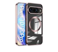 ESONG Funda Silicona Magnética para iPhone 17E,Compatible con Magsafe[Carga Inalámbrica][Protector de Lente de Cámara],Carcasa Transparente Protección Antigolpes Bumper Case-Oro Rosa