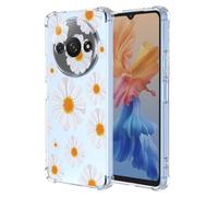 Esong Transparente Funda Para Xiaomi Poco C61/Redmi A3,Carcasa Ultrafina Lindo Estética Margarita Crisantemo estampado floral Para Mujer Y Niñas,Delgada Suave Tpu Silicona Original Bonito Case-05