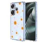 Esong Transparente Funda Para Xiaomi Poco F6 5G/Redmi Turbo3 5G,Carcasa Fina Lindo Estética Margarita Crisantemo estampado floral Para Mujer Y Niñas,Delgada Suave Tpu Silicona Original Bonito Case-05
